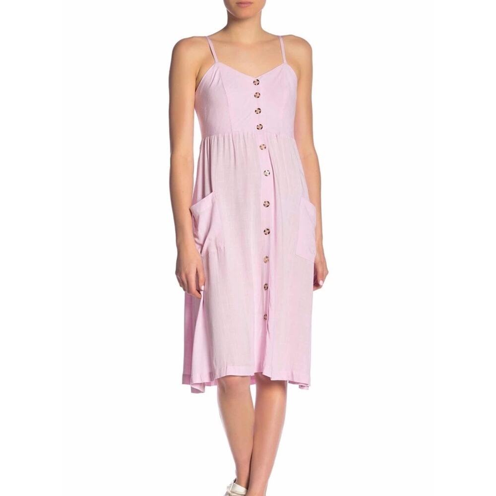 Good Luck Gem Button Front Baby Pink Midi Medium BRAND NEW WITH TAGS